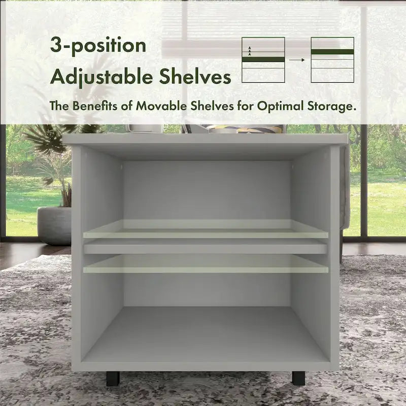 DH BASIC Modern 37-inch Lift-Top Coffee Table with 16 Colors LED Light and Adjustable Shelf