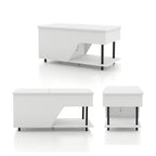 DH BASIC Modern 37-inch Lift-Top Coffee Table with 16 Colors LED Light and Adjustable Shelf