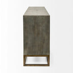 Genevieve II Gray Fir Veneer w/Gold Metal Frame Base 9 Drawer Sideboard