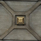 Genevieve II Gray Fir Veneer w/Gold Metal Frame Base 9 Drawer Sideboard