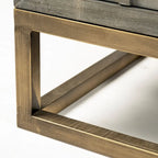 Genevieve II Gray Fir Veneer w/Gold Metal Frame Base 9 Drawer Sideboard