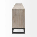 Genevieve II Gray Fir Veneer w/Gold Metal Frame Base 9 Drawer Sideboard