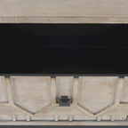 Genevieve II Gray Fir Veneer w/Gold Metal Frame Base 9 Drawer Sideboard