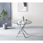 Artisan Contemporary Round Clear Dining Tempered Glass Table