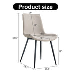 Artificial Leather Backrest Cushion Dining Chair, Black Metal Legs, Curved Widened Cushion Design for more comfort(6 chairs)