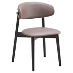 Anae 23 Inch Side Dining Chair Set of 2, Turned Legs, Gray Fabric, Black