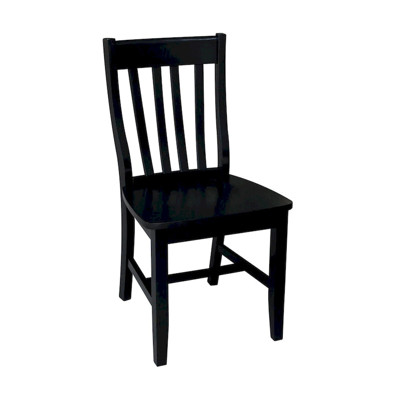 30 in Round Top Pedestal Dining Table with 2 Dining Chairs in Distressed Oak/Black