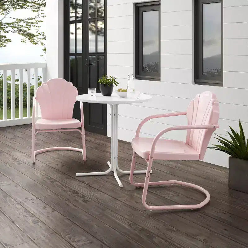 Crosley 3pc Tulip Retro Metal Bistro Set