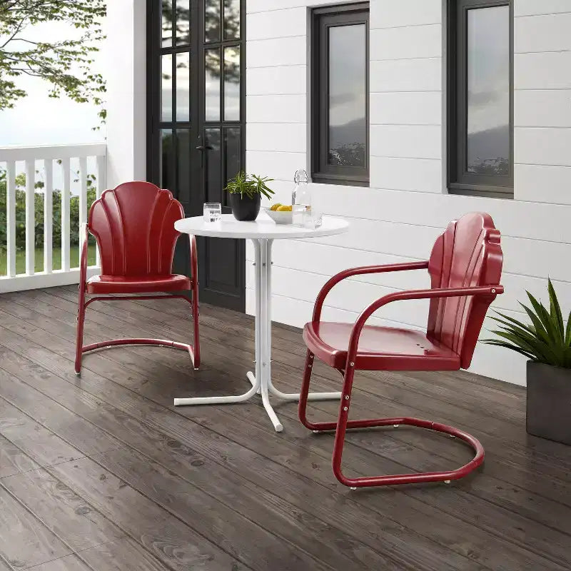 Crosley 3pc Tulip Retro Metal Bistro Set