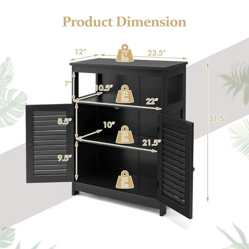 Bathroom Storage Cabinet - 12D x 23.5W x 31.5H