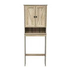 Brown Farmhouse Over the Toilet Cabinet Storage Organizer with 2 Shelves