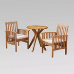 Casa 3pc Acacia X Leg Bistro Dining - Christopher Knight
