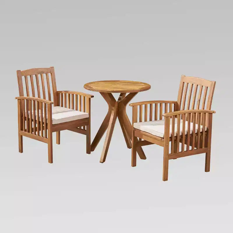 Casa 3pc Acacia X Leg Bistro Dining - Christopher Knight