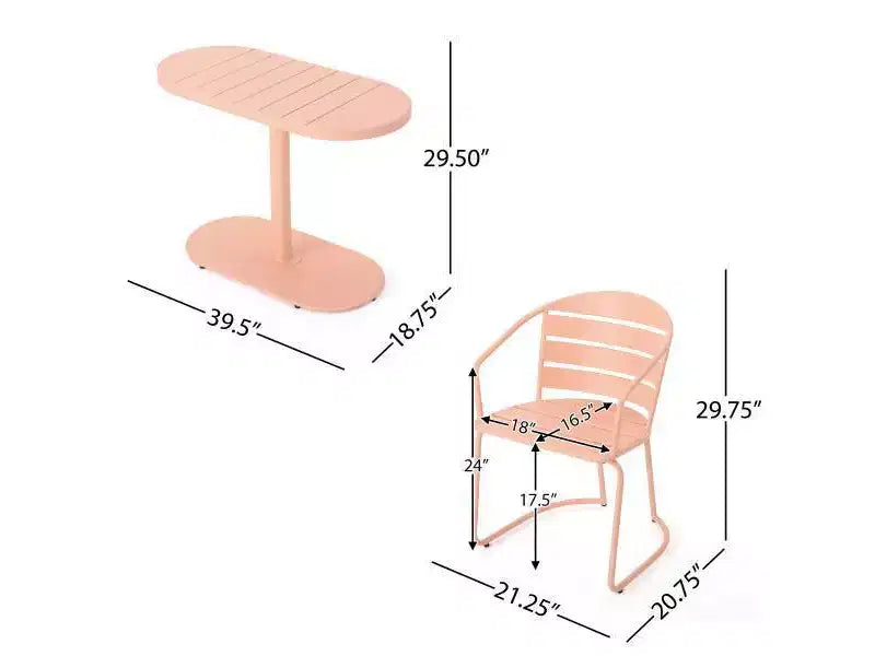 Santa Monica 3pc Iron Patio Bistro Set - Christopher Knight Home