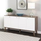 Prepac Milo Mid-Century Modern 4-Door Buffet - 64 W x 32 H x 16 D