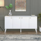Prepac Milo Mid-Century Modern 4-Door Buffet - 64 W x 32 H x 16 D