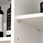 Elegant White Buffet Cabinet with Rotating Drawers Laundry Cabinet