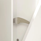 Elegant White Buffet Cabinet with Rotating Drawers Laundry Cabinet