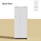 Elegant White Buffet Cabinet with Rotating Drawers Laundry Cabinet