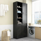 Elegant White Buffet Cabinet with Rotating Drawers Laundry Cabinet