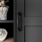 Elegant White Buffet Cabinet with Rotating Drawers Laundry Cabinet