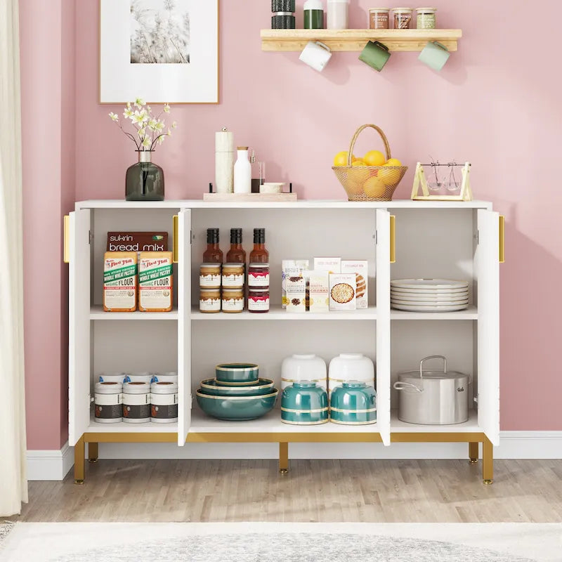 Buffet Cabinet with Storage, 59 Inch Sideboard Cabinet - N/A