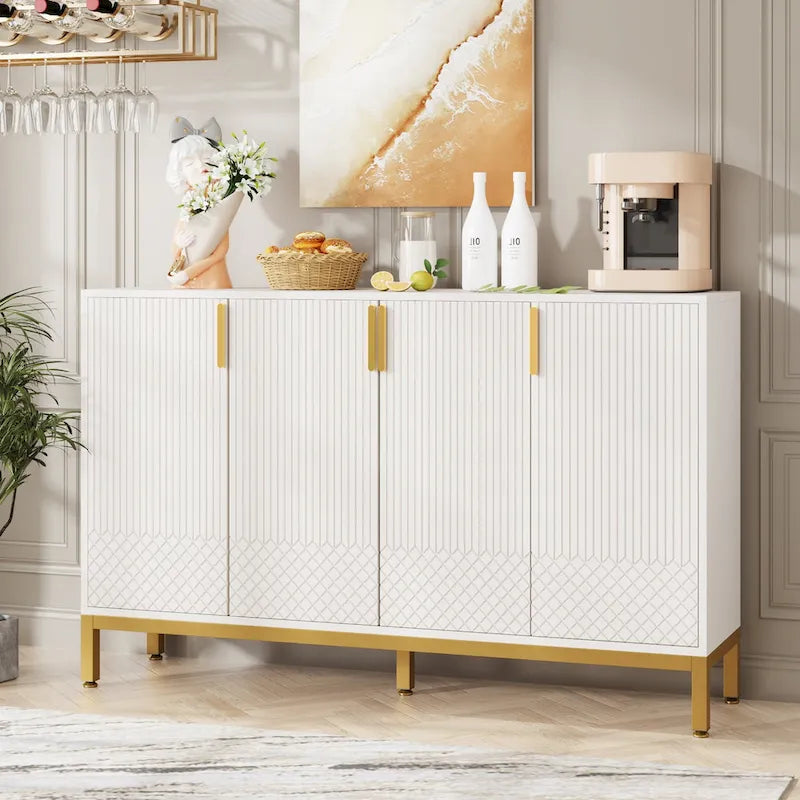 Buffet Cabinet with Storage, 59 Inch Sideboard Cabinet - N/A