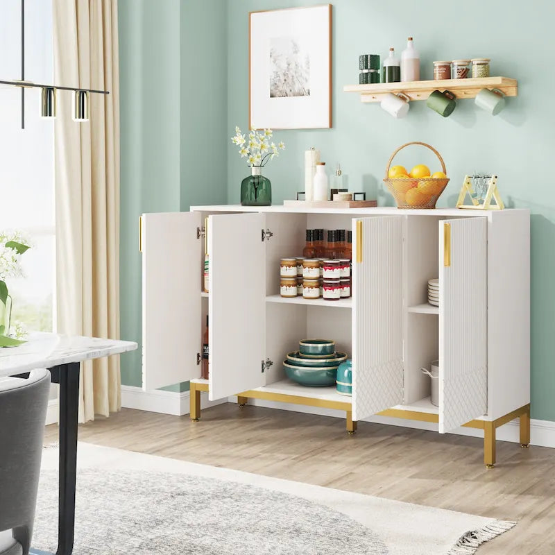 Buffet Cabinet with Storage, 59 Inch Sideboard Cabinet - N/A