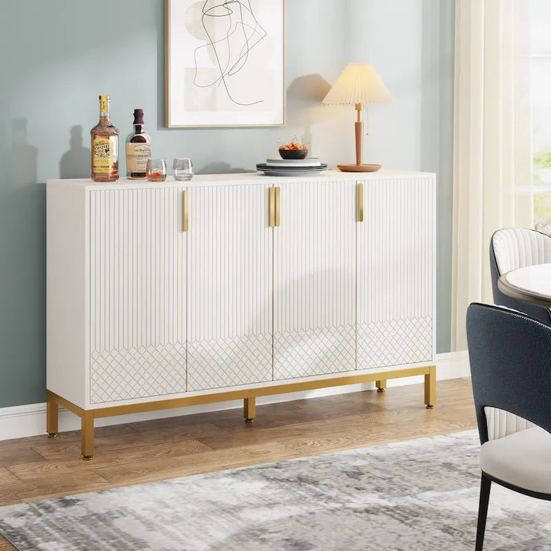 Buffet Cabinet with Storage, 59 Inch Sideboard Cabinet - N/A