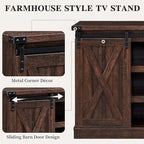 Wood Media Console TV Stand Entertainment Center