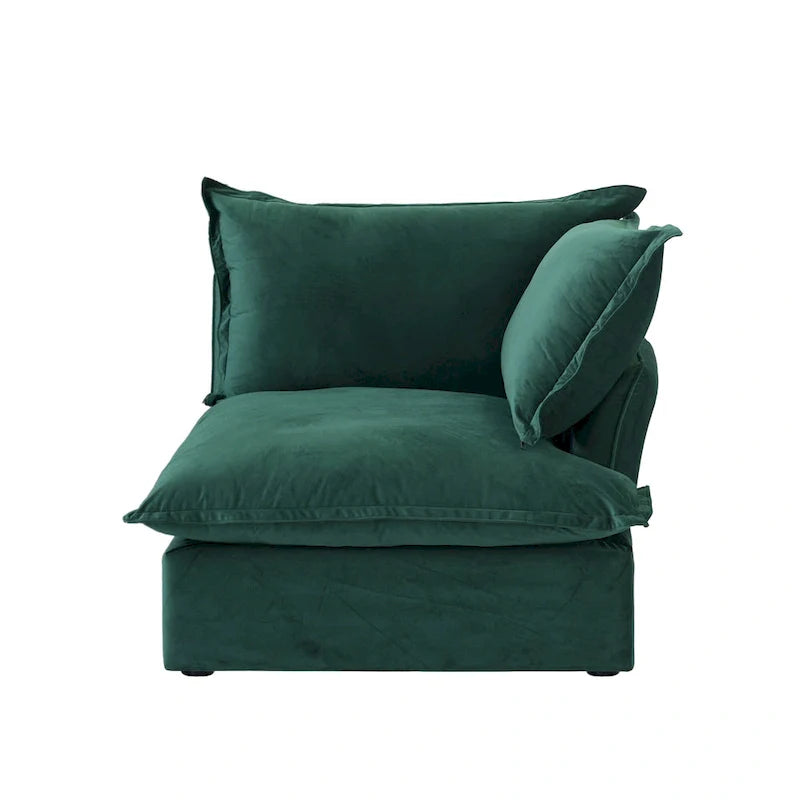Modular Sectional Sofa Couch, Velvet 3 or 4 Seater Sofa, Minimalist Style Comfy Sofa Couch for Living Room Apartment