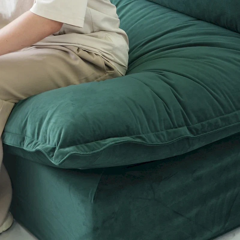 Modular Sectional Sofa Couch, Velvet 3 or 4 Seater Sofa, Minimalist Style Comfy Sofa Couch for Living Room Apartment