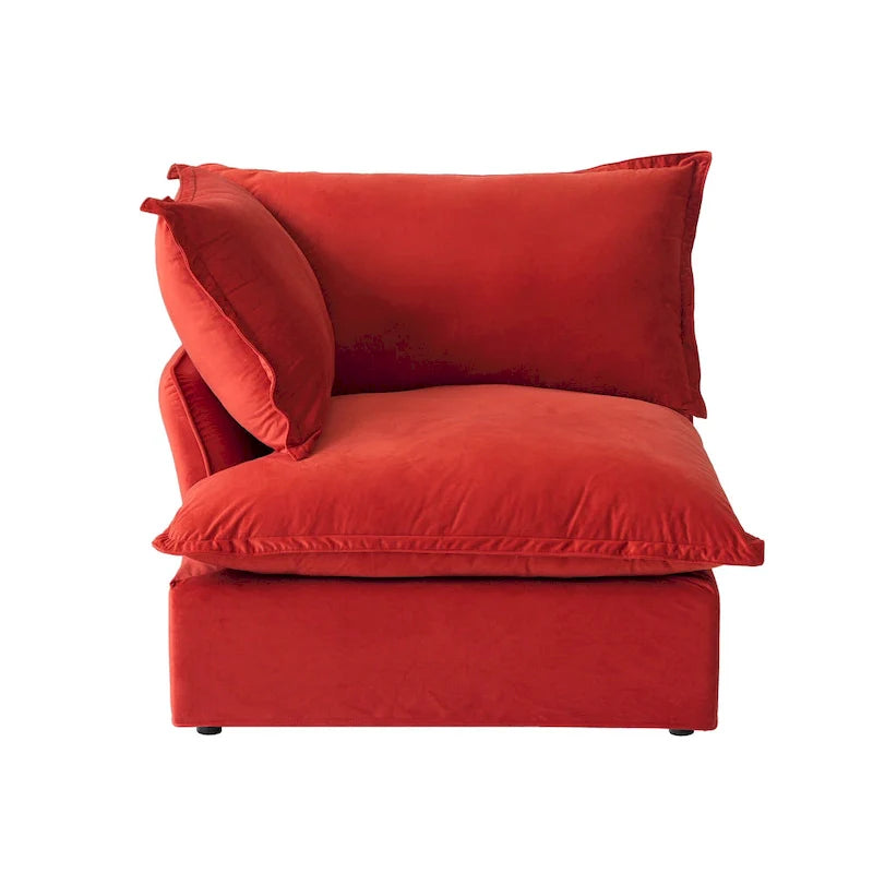 Modular Sectional Sofa Couch, Velvet 3 or 4 Seater Sofa, Minimalist Style Comfy Sofa Couch for Living Room Apartment