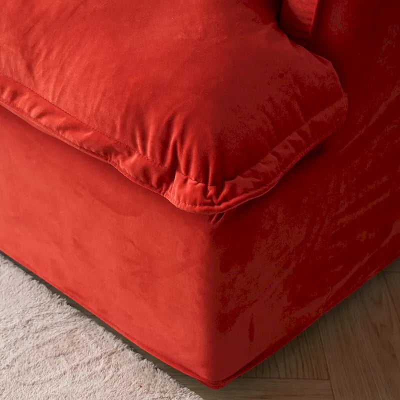 Modular Sectional Sofa Couch, Velvet 3 or 4 Seater Sofa, Minimalist Style Comfy Sofa Couch for Living Room Apartment