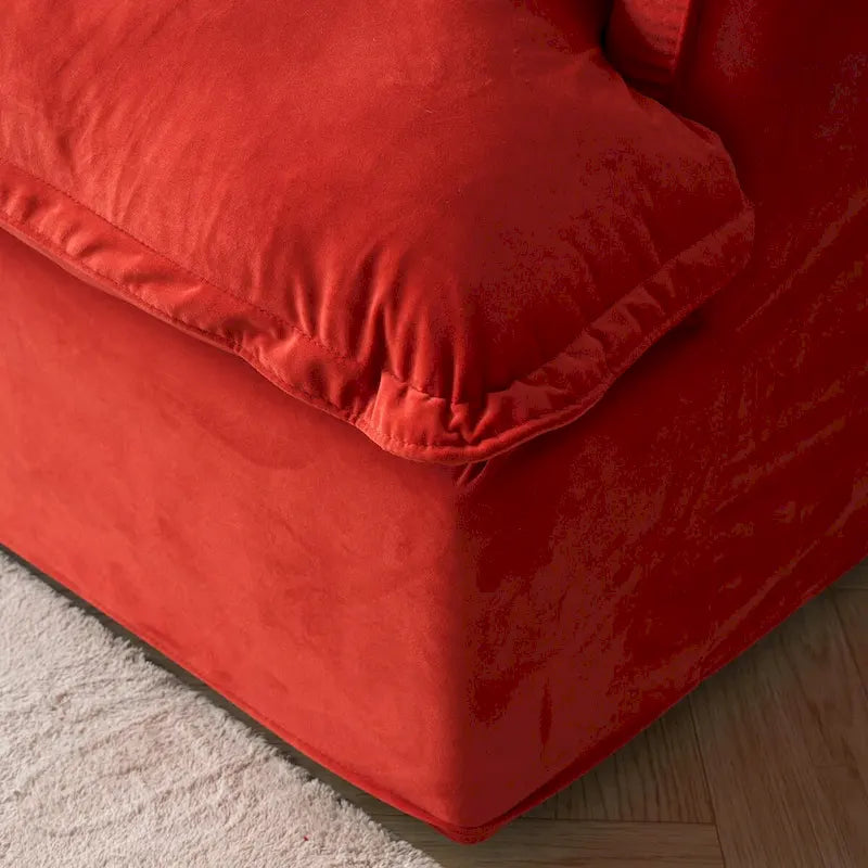 Modular Sectional Sofa Couches, 82.66 Velvet Loveseat Sofa with Ottoman