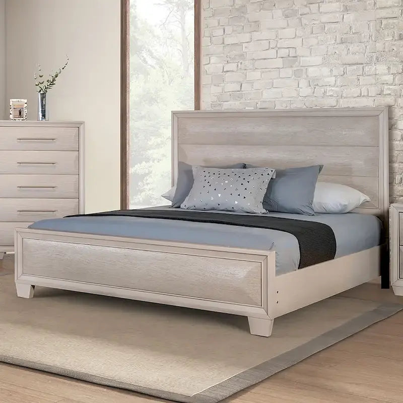 Furniture of America Chase Modern Rounded Wood Panel Bed