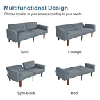 Futon Sofa Bed Couch Memory Foam Futon Convertible Couch Bed Sleeper for Living Room - 68.11*30.11*28.74