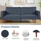 Futon Sofa Bed Couch Memory Foam Futon Convertible Couch Bed Sleeper for Living Room - 68.11*30.11*28.74