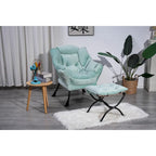 Accent Contemporary Lounge Chair, Single Steel Frame Sofa Chair with Armrests and A Side Pocket,with ottoman,with footrest