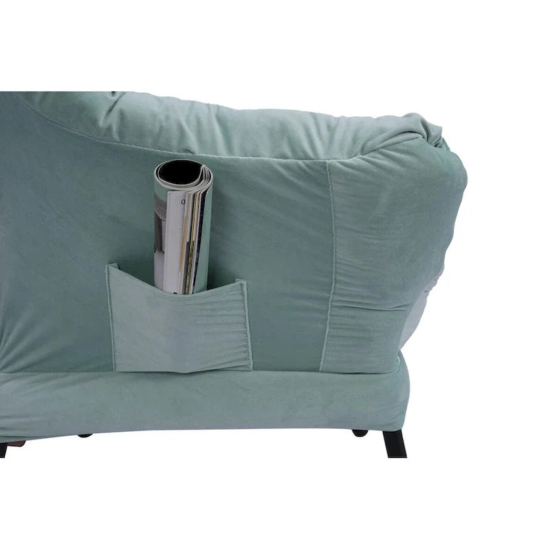 Accent Contemporary Lounge Chair, Single Steel Frame Sofa Chair with Armrests and A Side Pocket,with ottoman,with footrest