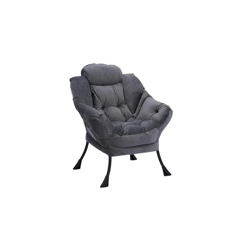Accent Contemporary Lounge Chair, Single Steel Frame Sofa Chair with Armrests and A Side Pocket,with ottoman,with footrest