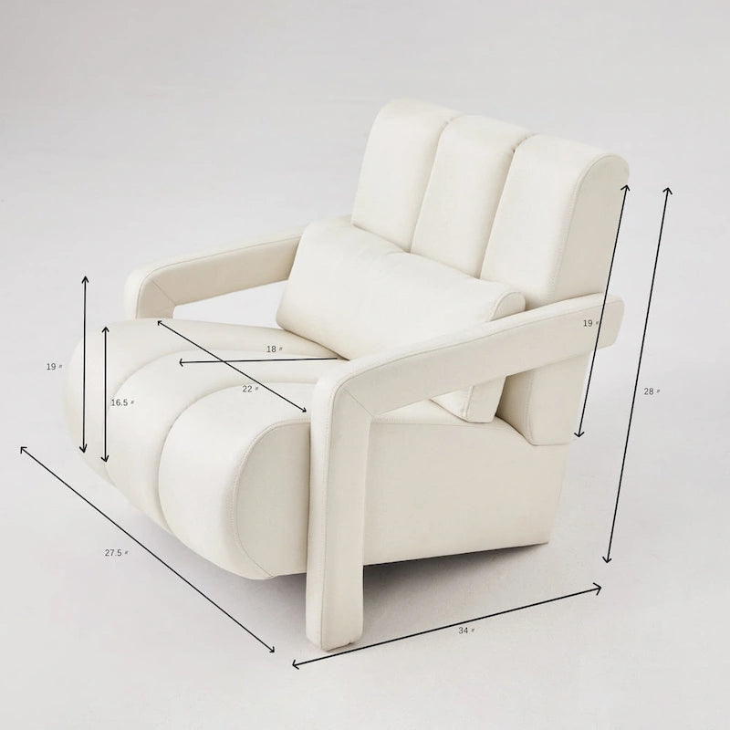 28H Modern Upholstered Accent Chair with a Pillow