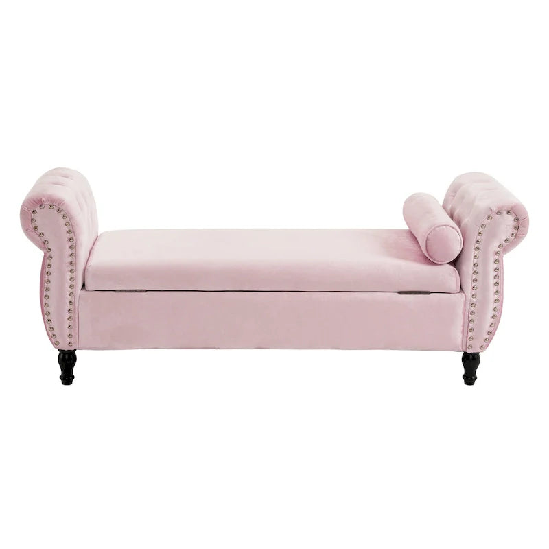 Xanthia Traditional Velvet Multifuntional Storage Ottoman Bench with Pillow by Christopher Knight Home