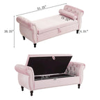 Xanthia Traditional Velvet Multifuntional Storage Ottoman Bench with Pillow by Christopher Knight Home