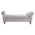 Xanthia Traditional Velvet Multifuntional Storage Ottoman Bench with Pillow by Christopher Knight Home