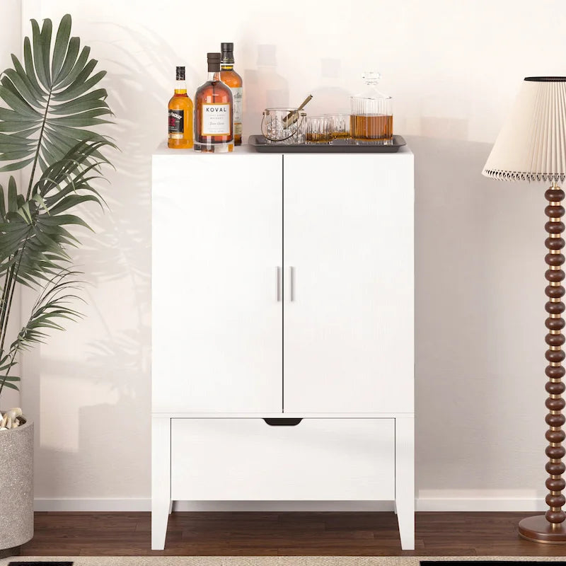 Sideboard Cabinet with Wine Racks & Stemware Holder for hallways,living rooms
