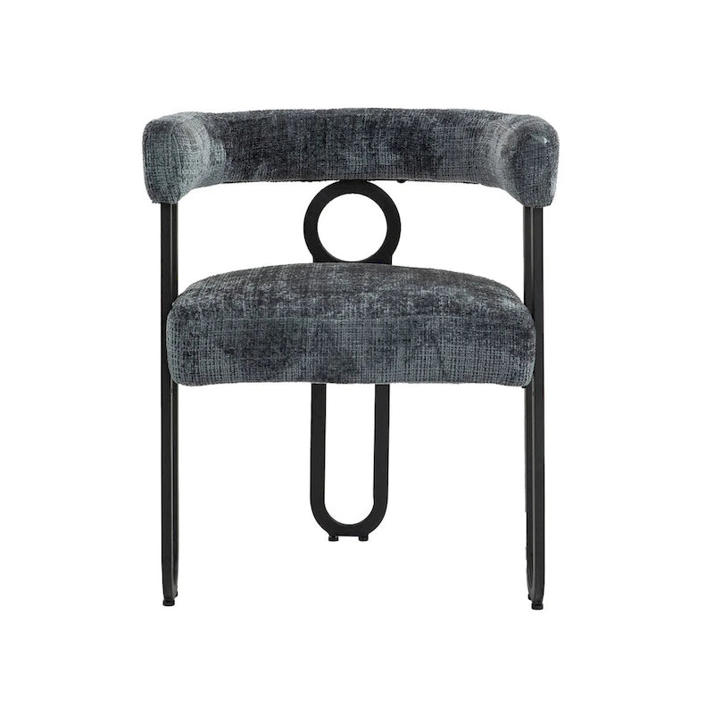 Chenille/Leather Upholstered Contemporary Designed Side Dining Chairsset of 2