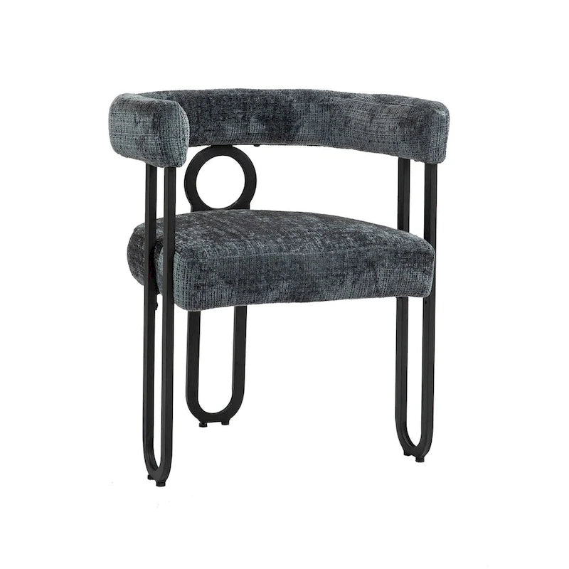 Chenille/Leather Upholstered Contemporary Designed Side Dining Chairsset of 2