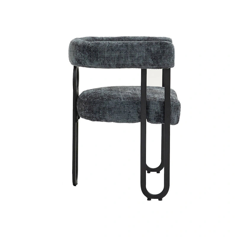 Chenille/Leather Upholstered Contemporary Designed Side Dining Chairsset of 2