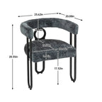 Chenille/Leather Upholstered Contemporary Designed Side Dining Chairsset of 2